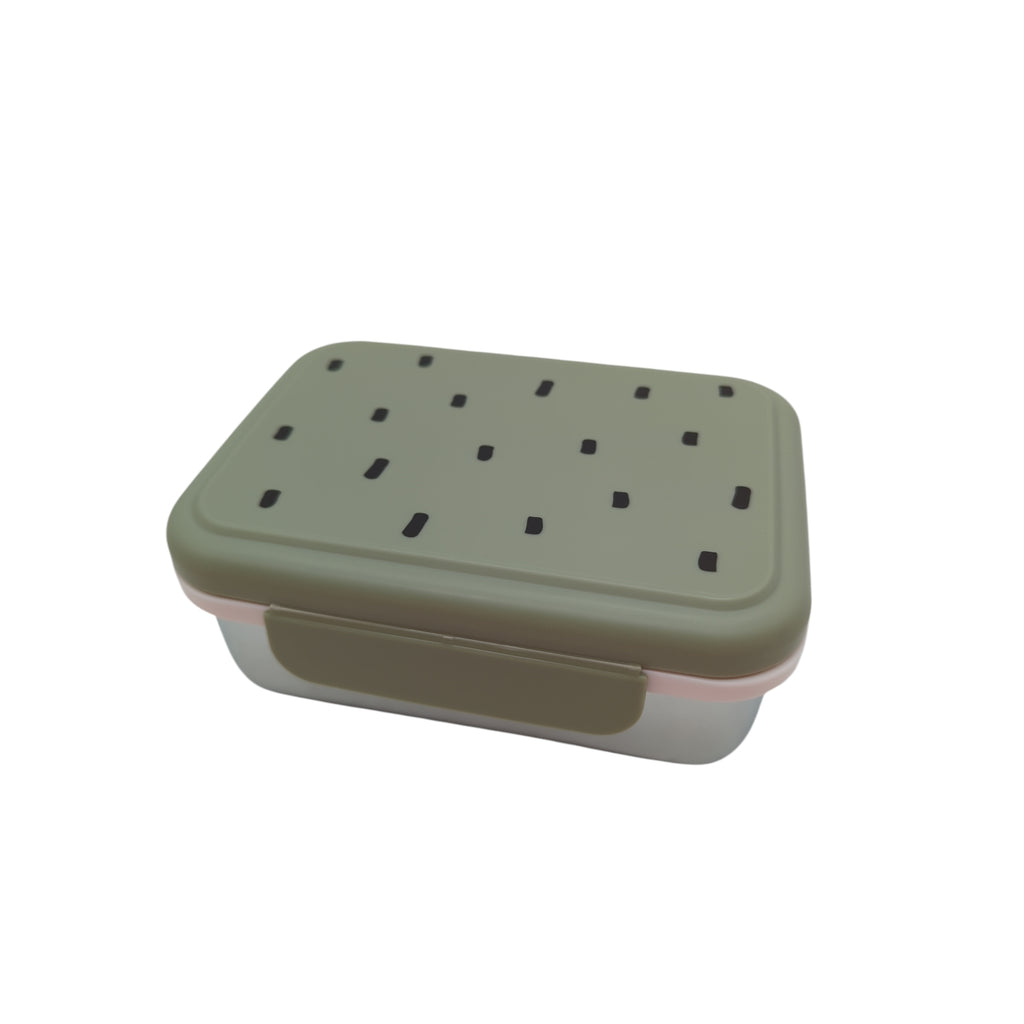 Lässig Edelstahl Brotdose Lunchbox Happy Prints Light Olive