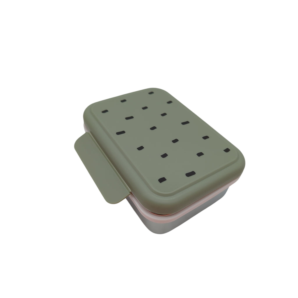 Lässig Edelstahl Brotdose Lunchbox Happy Prints Light Olive