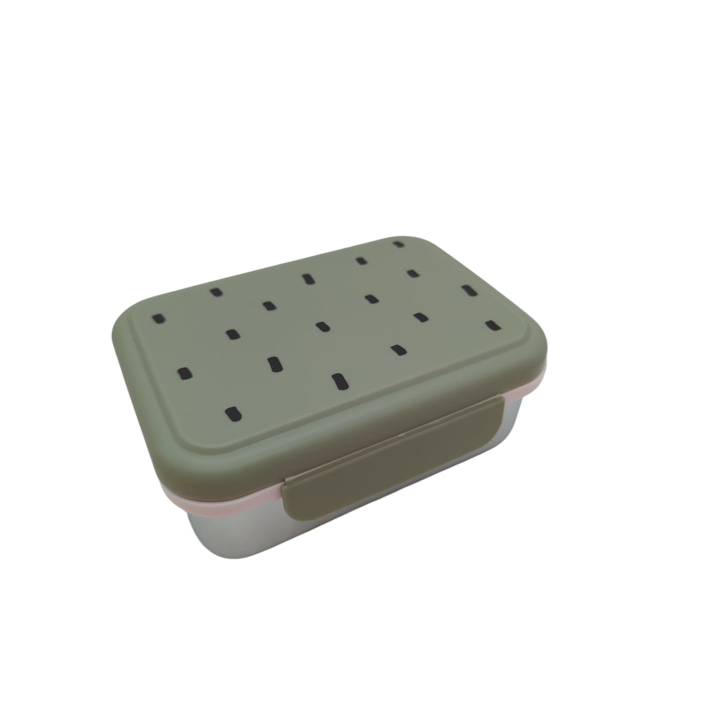 Lässig Edelstahl Brotdose Lunchbox Happy Prints Light Olive