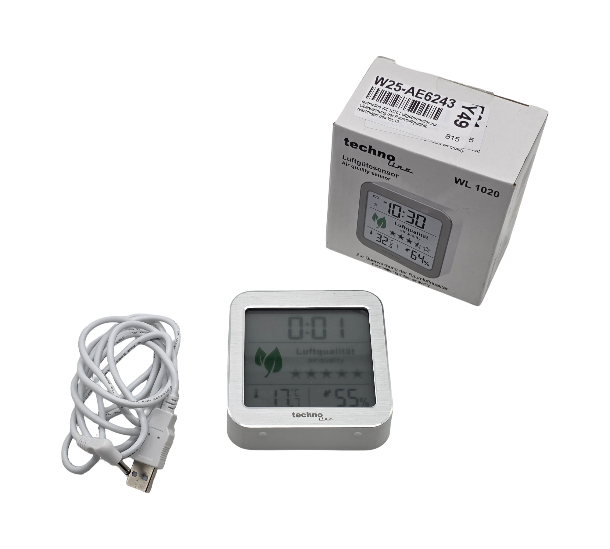 Technoline WL1020 Luftgütemonitor Raumluftqualität Temperatur Luftfeuchte