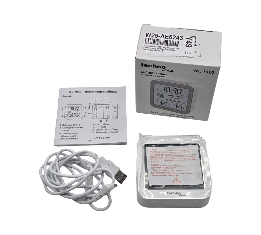 Technoline WL1020 Luftgütemonitor Raumluftqualität Temperatur Luftfeuchte