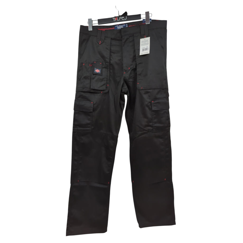 Lee Cooper LCPNT206 Work Trousers Men Cargo Knee Pad Pockets W36 L33 Black