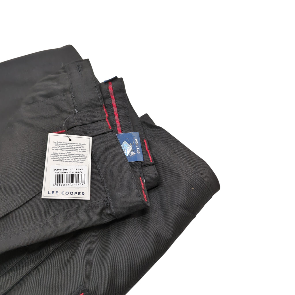 Lee Cooper LCPNT206 Work Trousers Men Cargo Knee Pad Pockets W36 L33 Black