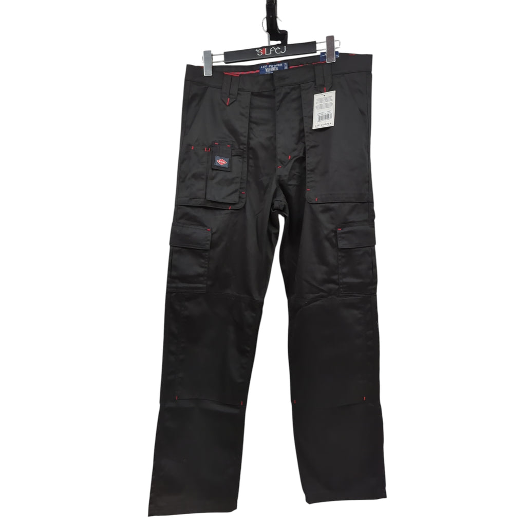 Lee Cooper LCPNT206 Work Trousers Men Cargo Knee Pad Pockets W36 L33 Black