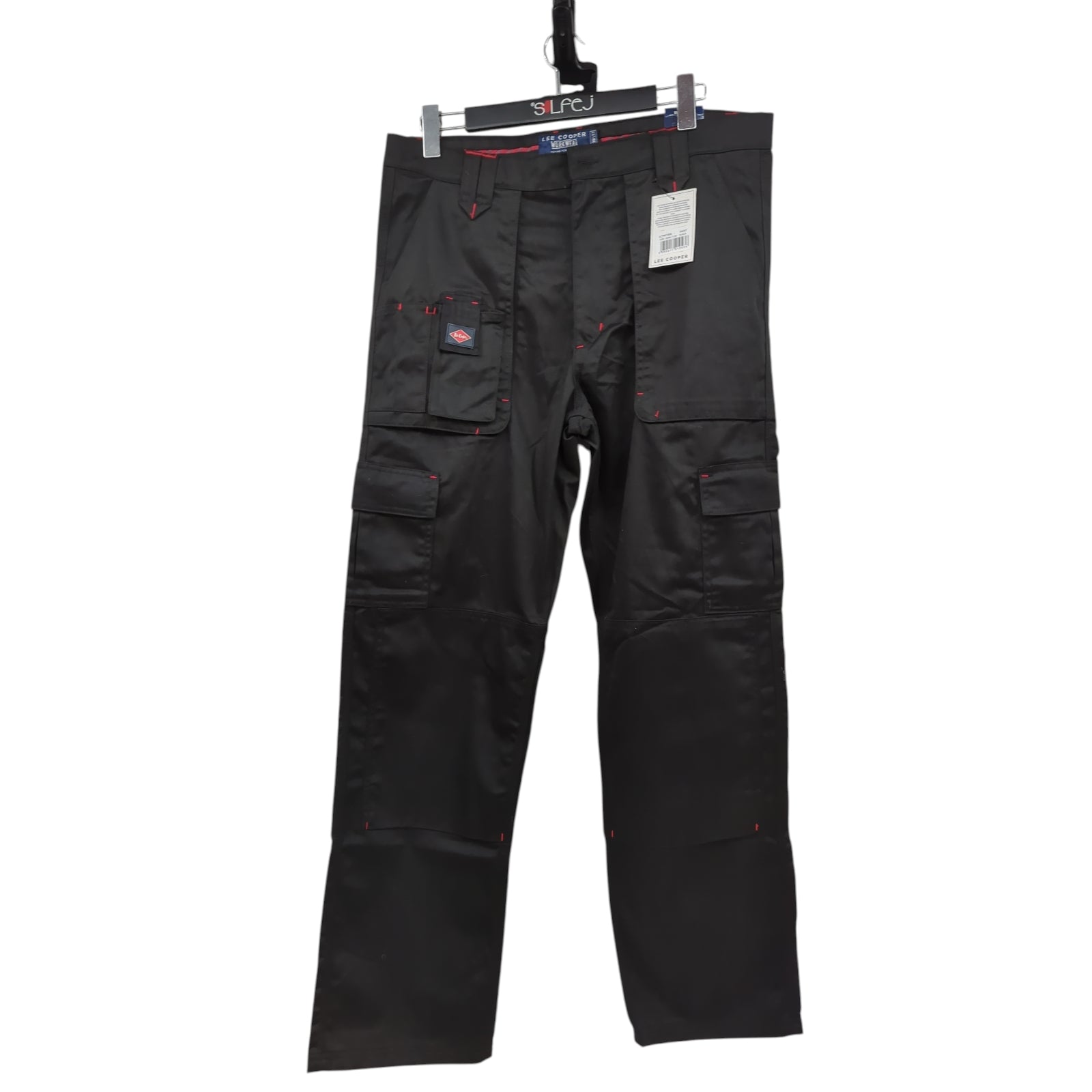 Lee Cooper LCPNT206 Work Trousers Men Cargo Knee Pad Pockets W36 L33 Black