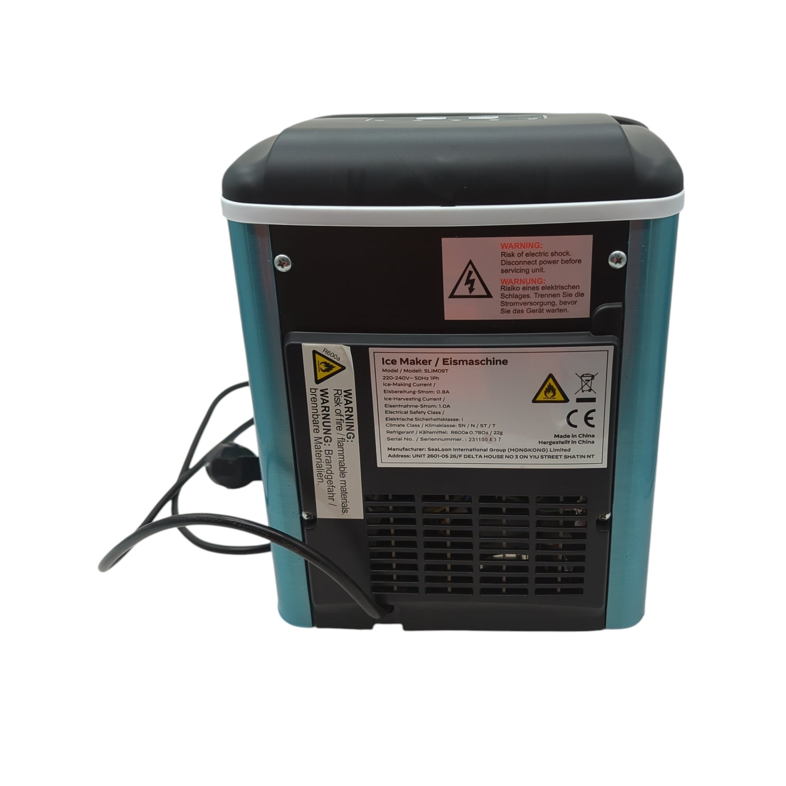 Silonn Eiswürfelmaschine 12kg/24h 9 Würfel Eiswürfelbereiter