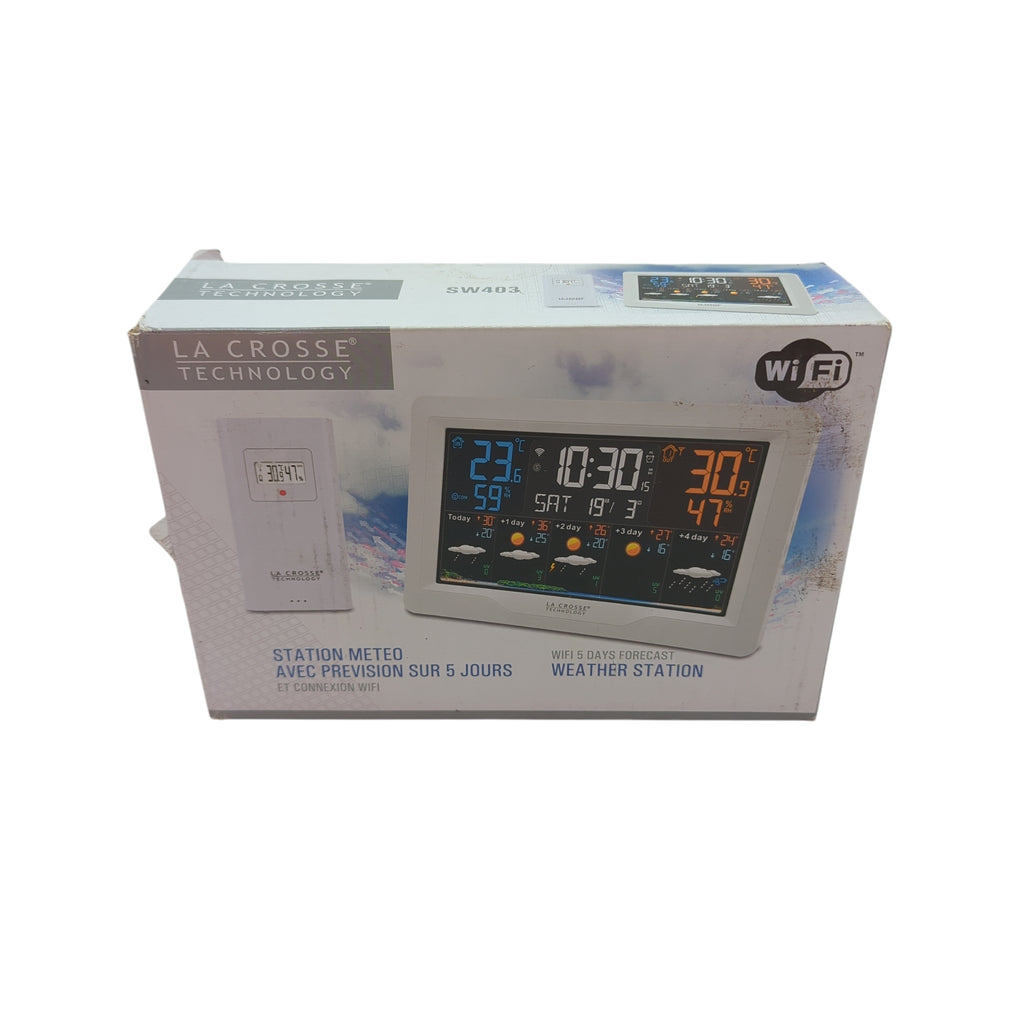 La Crosse Technology SW403 Wetterstation WiFi LCD Farbdisplay Weiß