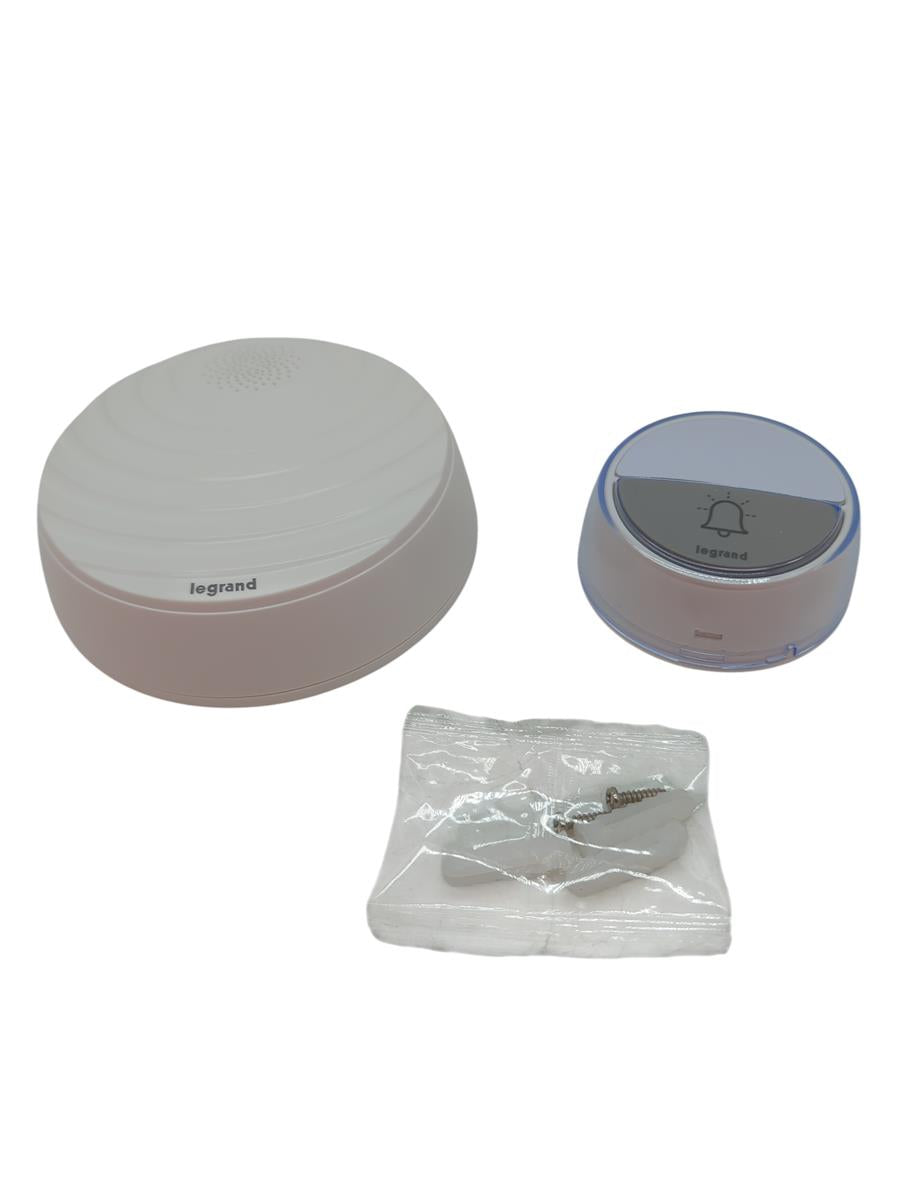 Legrand Comfort Wireless Chime Kit IP44 Bell Push Battery Operated