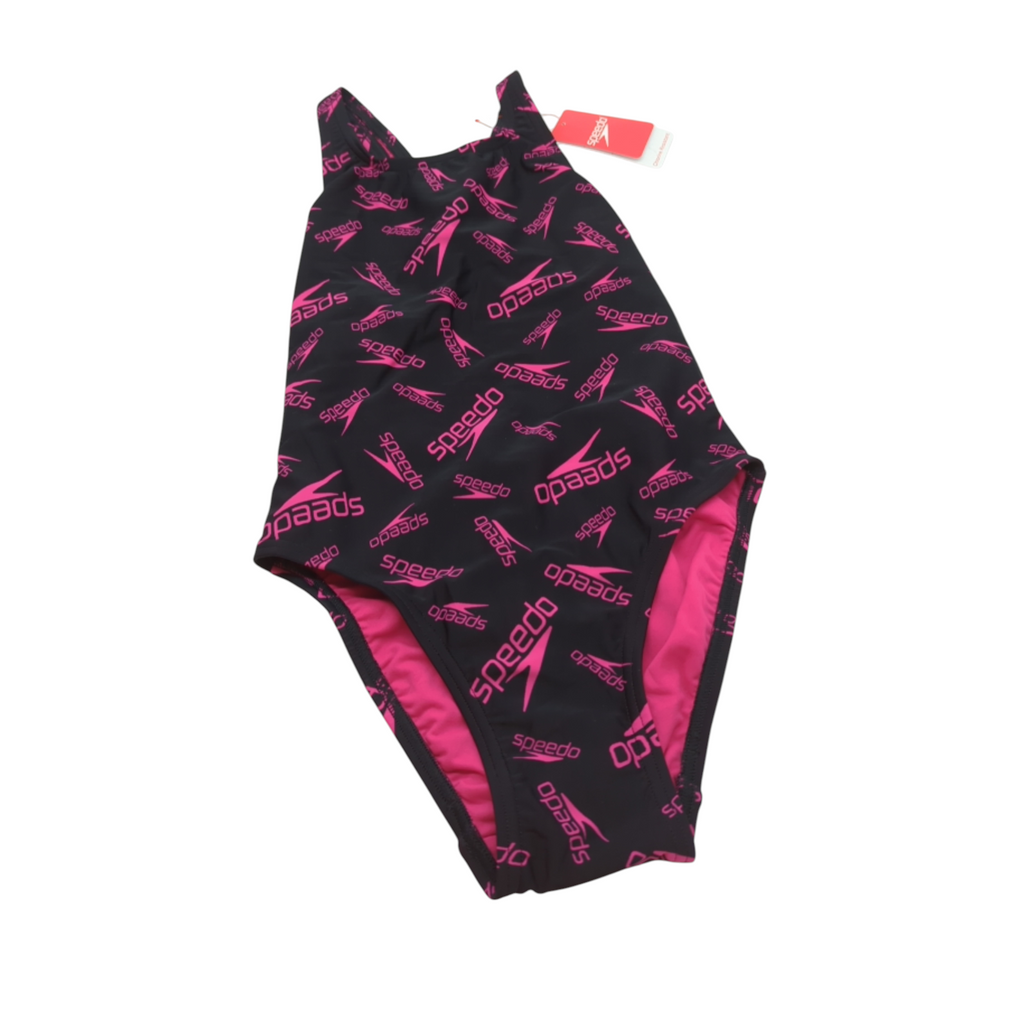 Speedo Boom Logo Allover Medalist Badeanzug Damen Größe 32