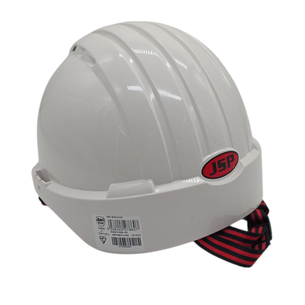 JSP EVO 5 Dualswitch Industriehelm Bergsteigerhelm belüftet Weiß 53–64