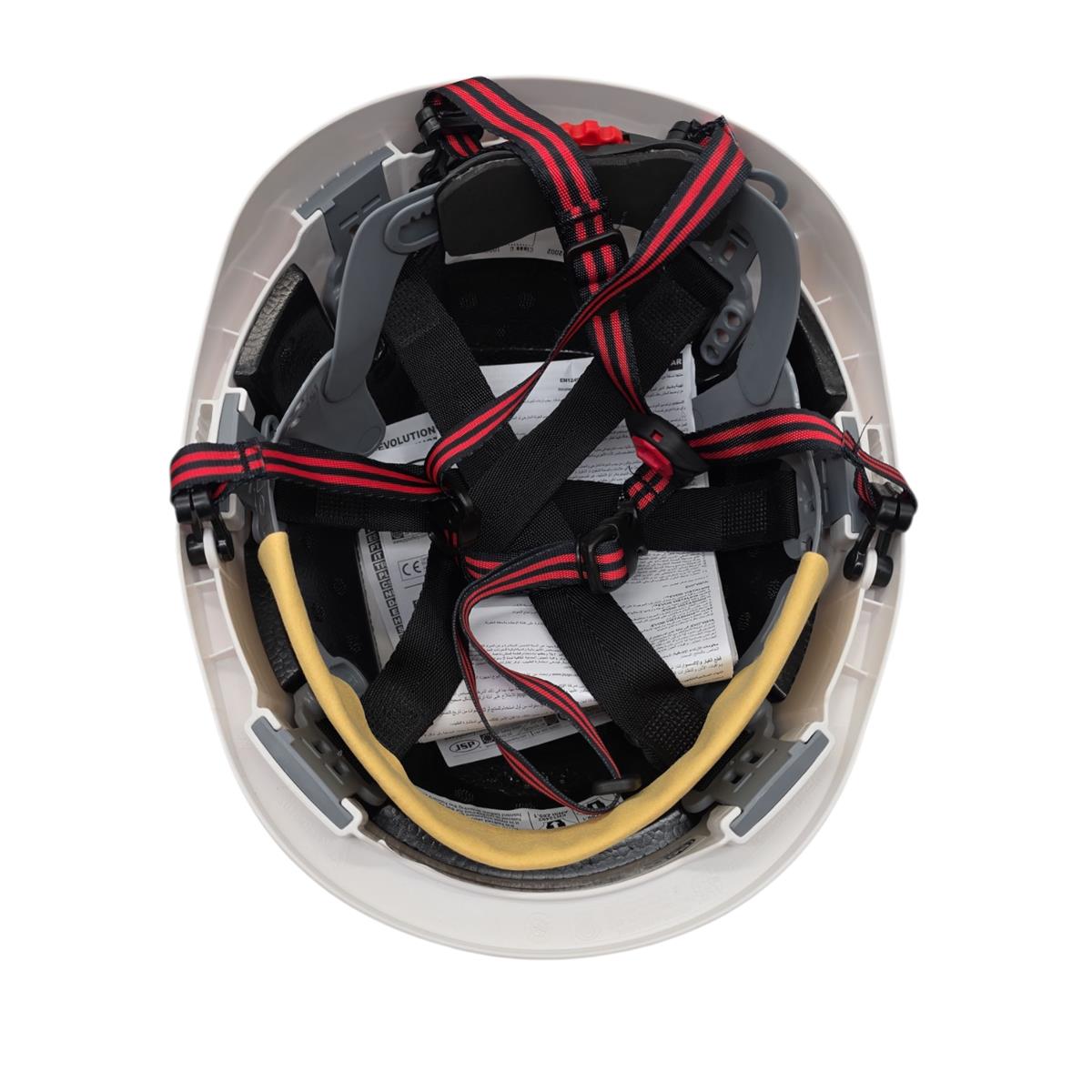 JSP EVO 5 Dualswitch Industriehelm Bergsteigerhelm belüftet Weiß 53–64