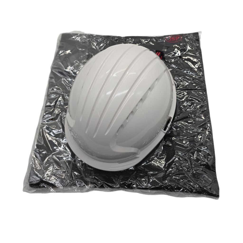 JSP EVO 5 Dualswitch Industriehelm Bergsteigerhelm belüftet Weiß 53–64