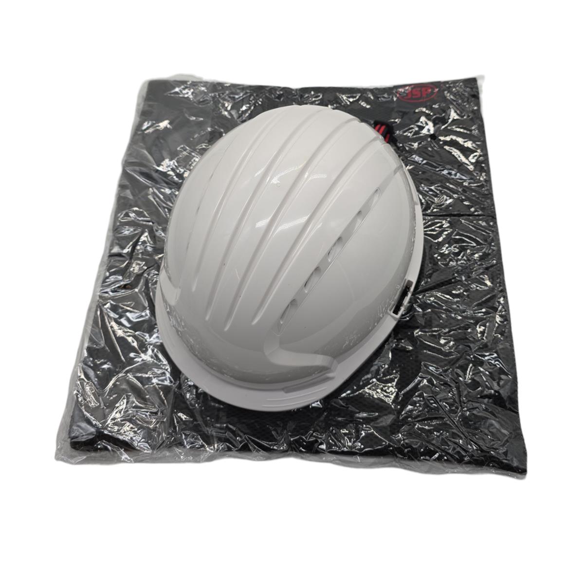 JSP EVO 5 Dualswitch Industriehelm Bergsteigerhelm belüftet Weiß 53–64