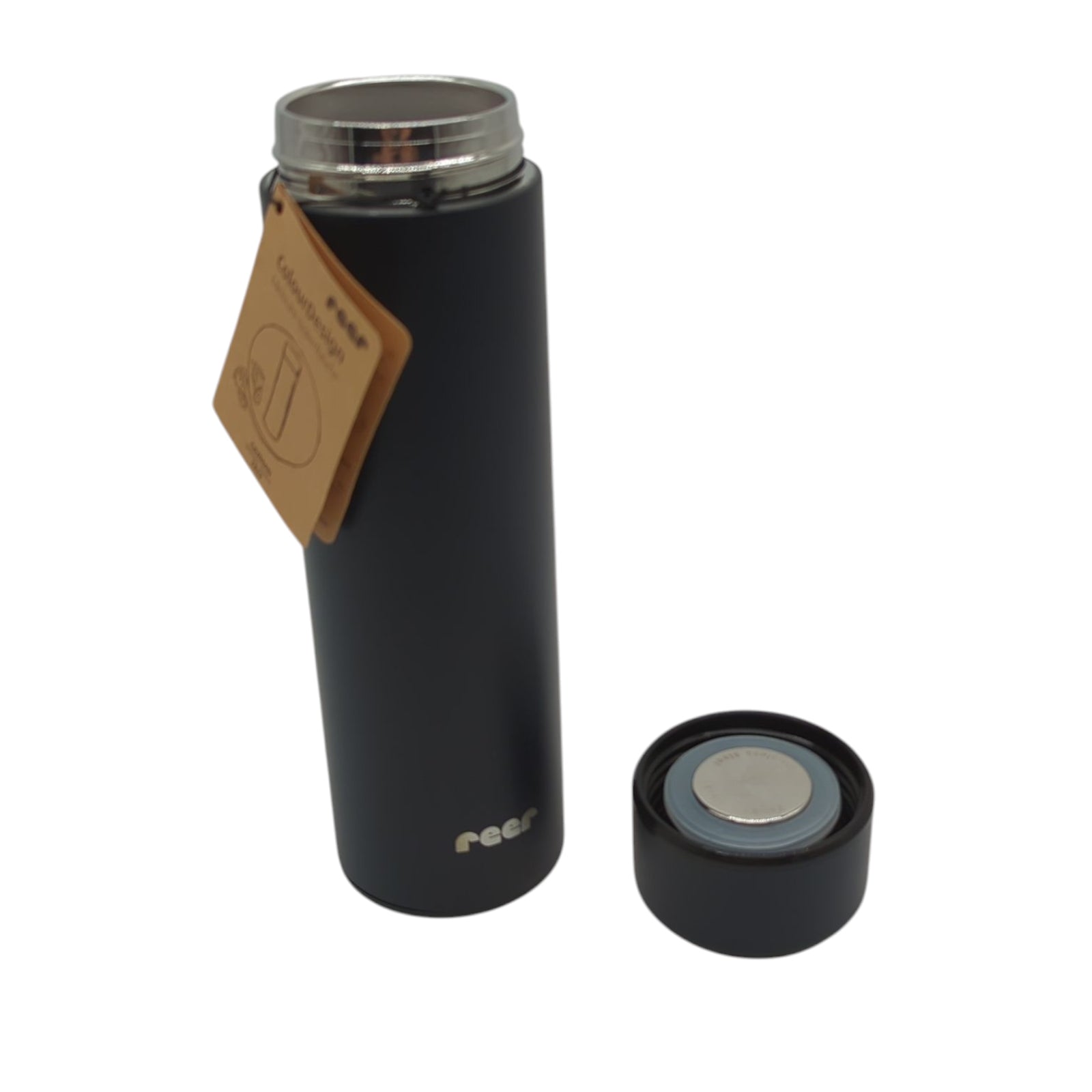 reer Stainless Steel Insulated Bottle Colourdesign Black 450 ml