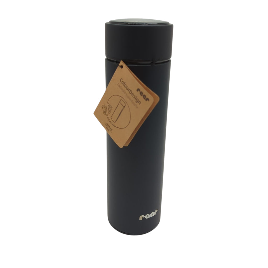 reer Stainless Steel Insulated Bottle Colourdesign Black 450 ml