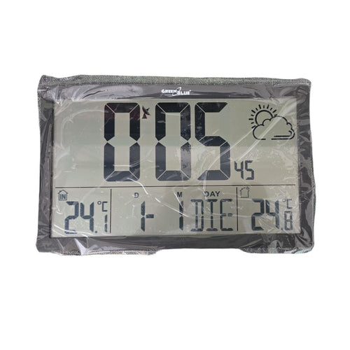 Green Blue GB218 Wetterstation Wanduhr 37x22,5 cm mit Außensensor DCF