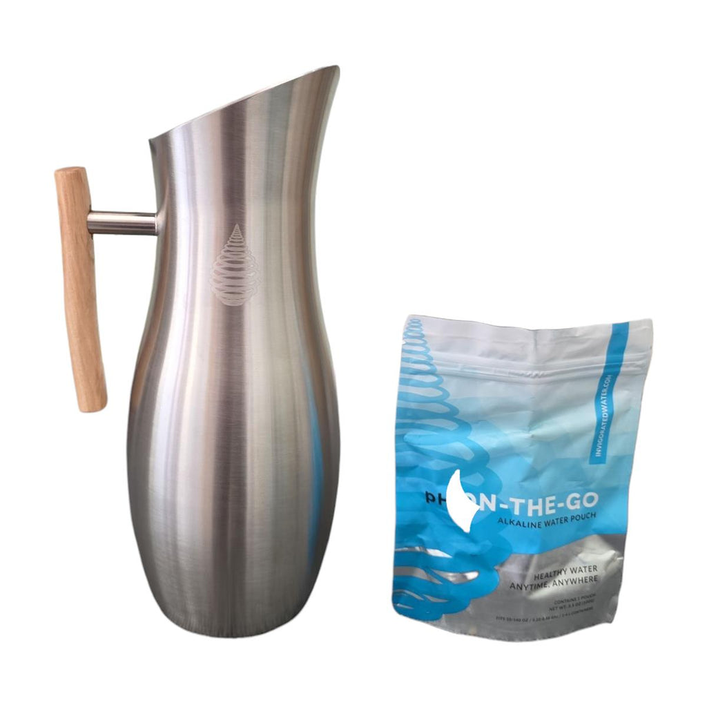 pH VITALITY Invigorated Water Alkaline Wasserfilter Karaffe/Kanne aus Edelstahl