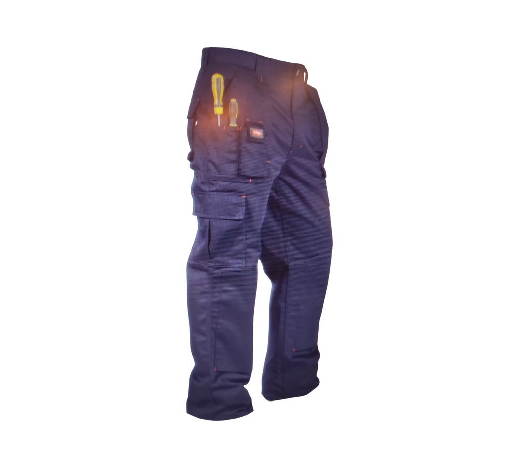 Lee Cooper LCPNT206 Cargo Trousers Black 30W/31L Multi Pocket