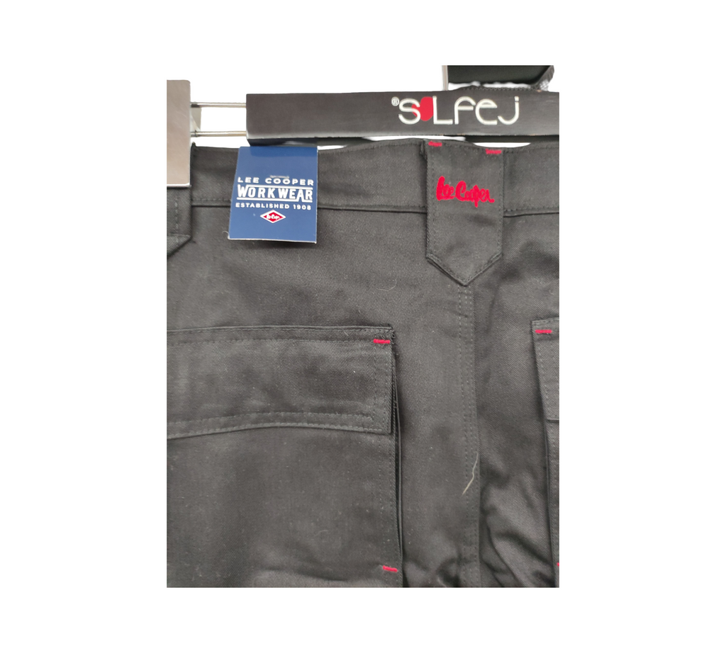 Lee Cooper LCPNT206 Cargo Trousers Black 30W/31L Multi Pocket