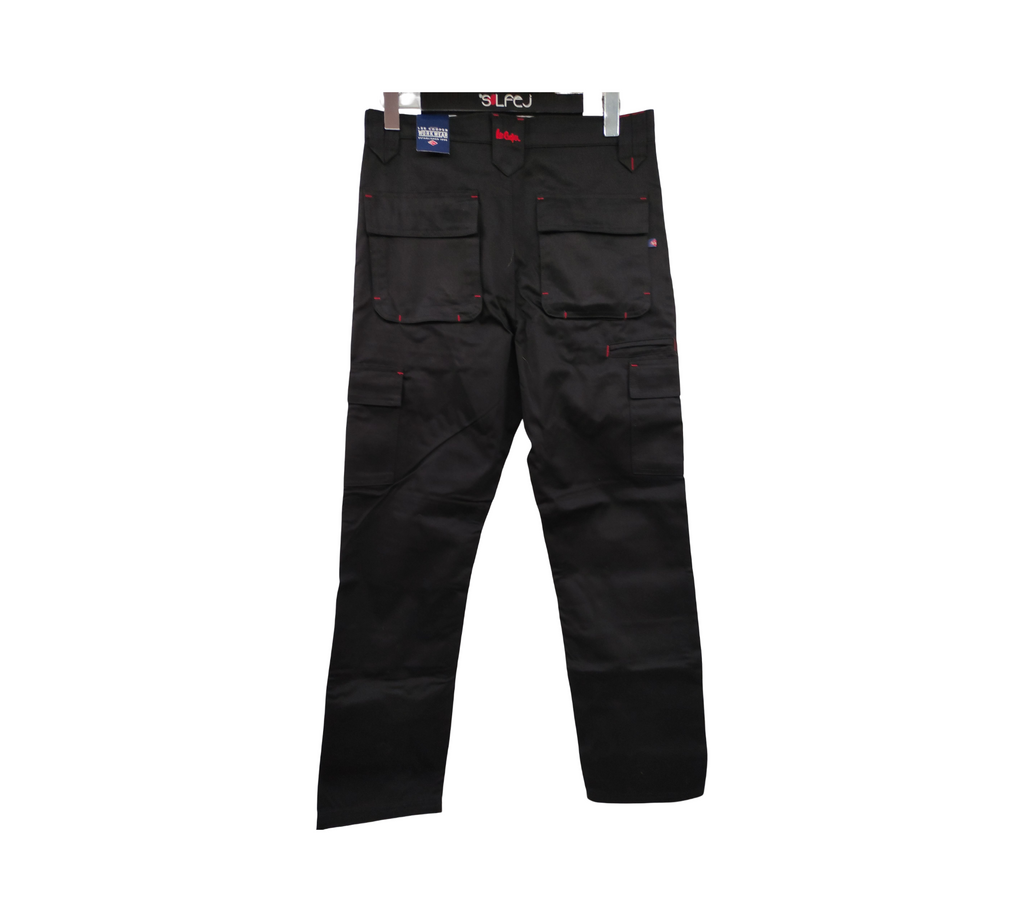 Lee Cooper LCPNT206 Cargo Trousers Black 30W/31L Multi Pocket
