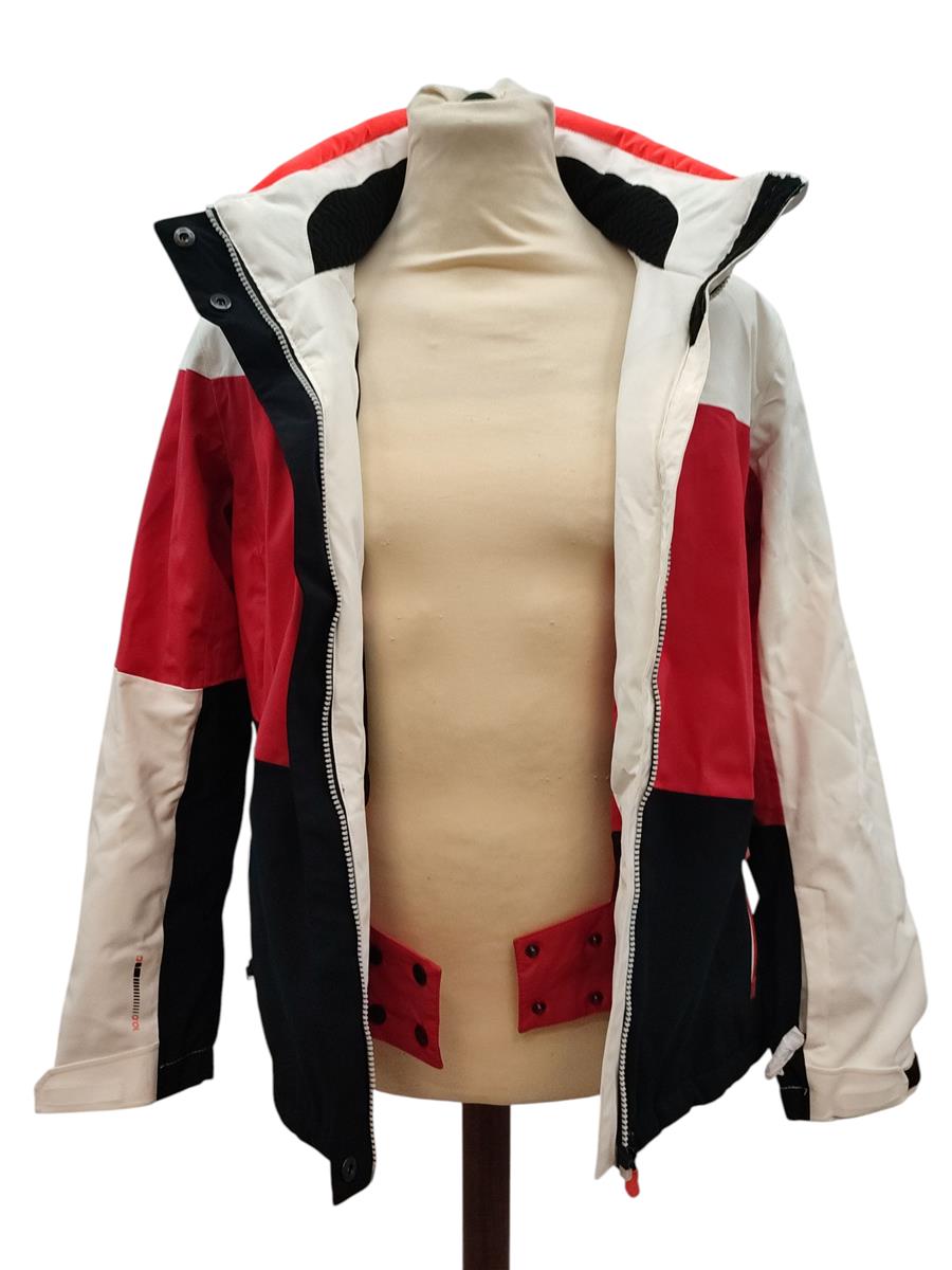 Killtec Damen Skijacke mit Kapuze weiß rot schwarz Größe 42