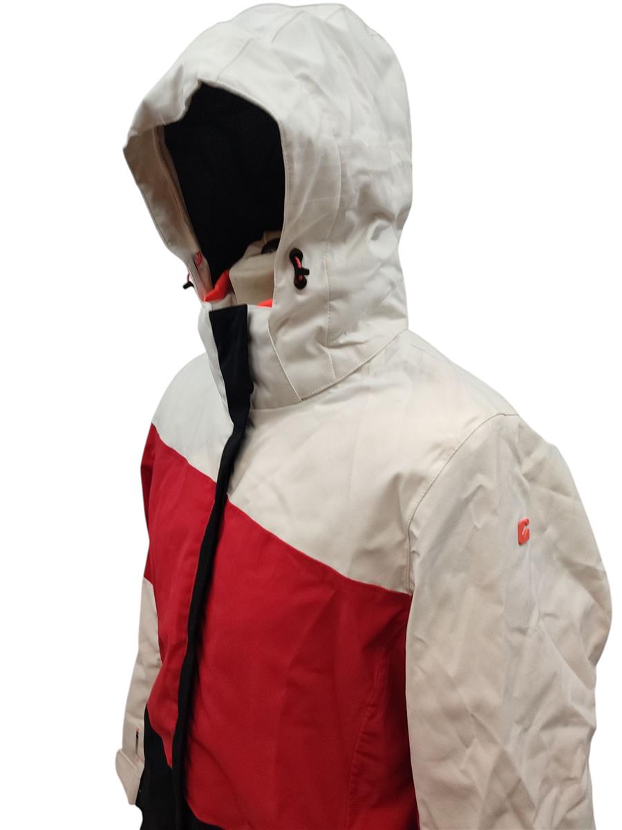 Killtec Damen Skijacke mit Kapuze weiß rot schwarz Größe 42