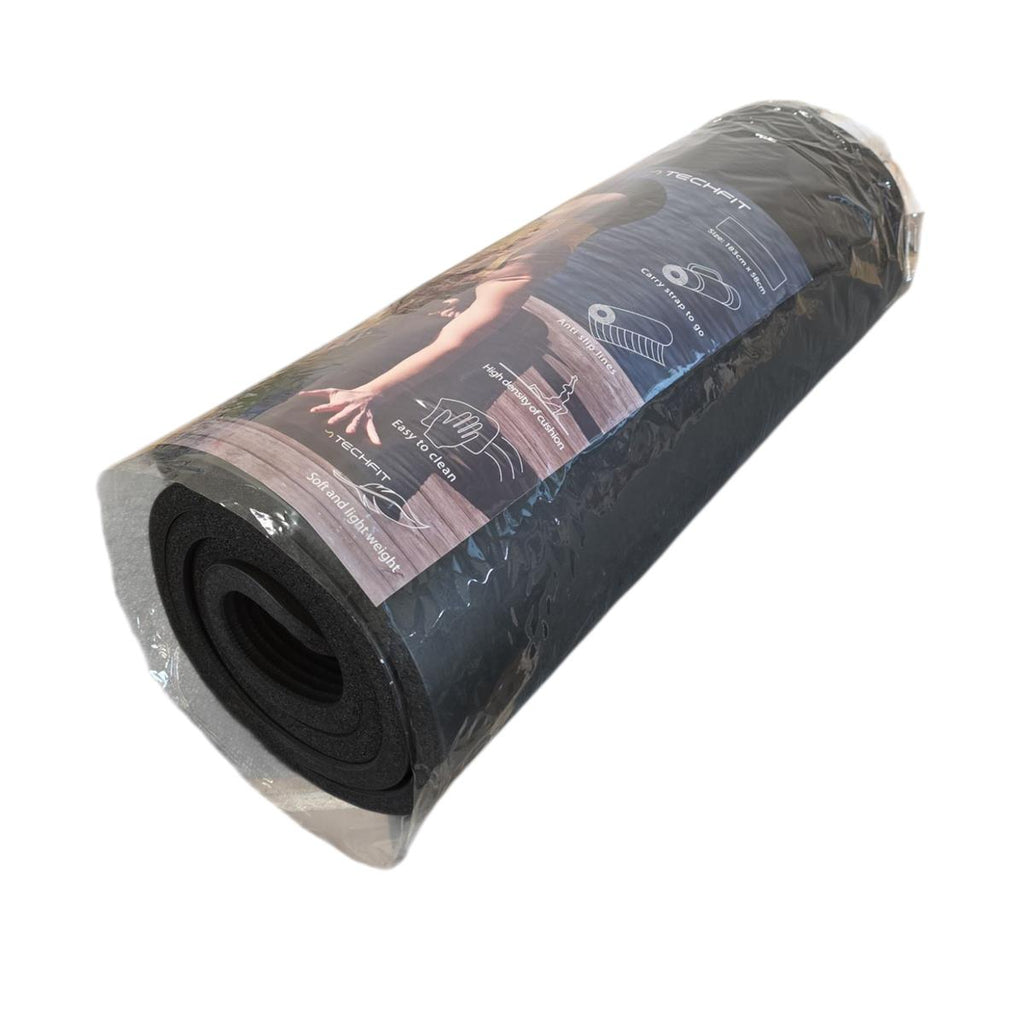 TechFit Yogamatte rutschfest Heimfitness schwarz