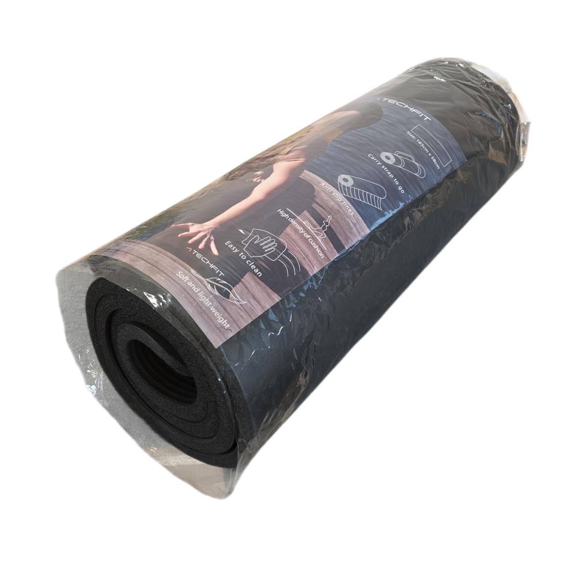 TechFit Yogamatte rutschfest Heimfitness schwarz