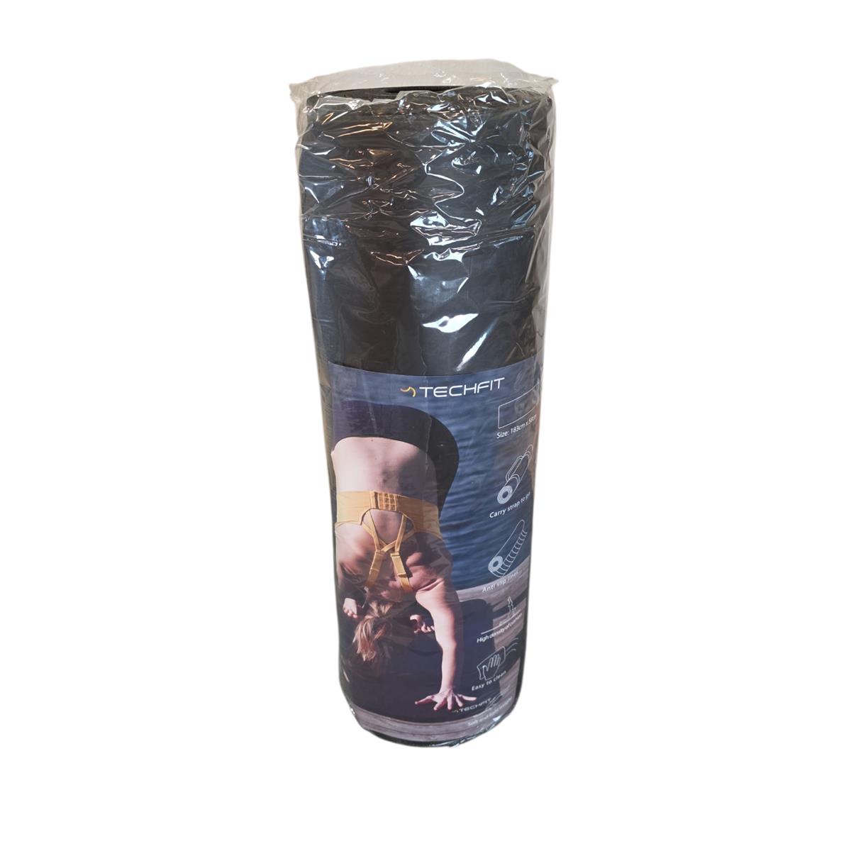 TechFit Yogamatte rutschfest Heimfitness schwarz