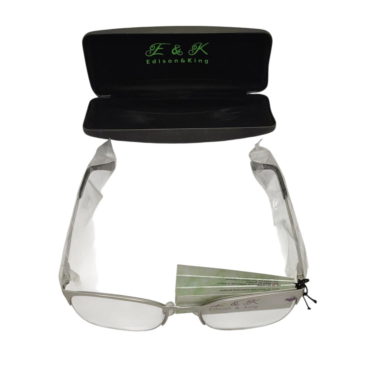 Edison & King Celebrity Lesebrille Halbrand Metall silber 2,50 dpt