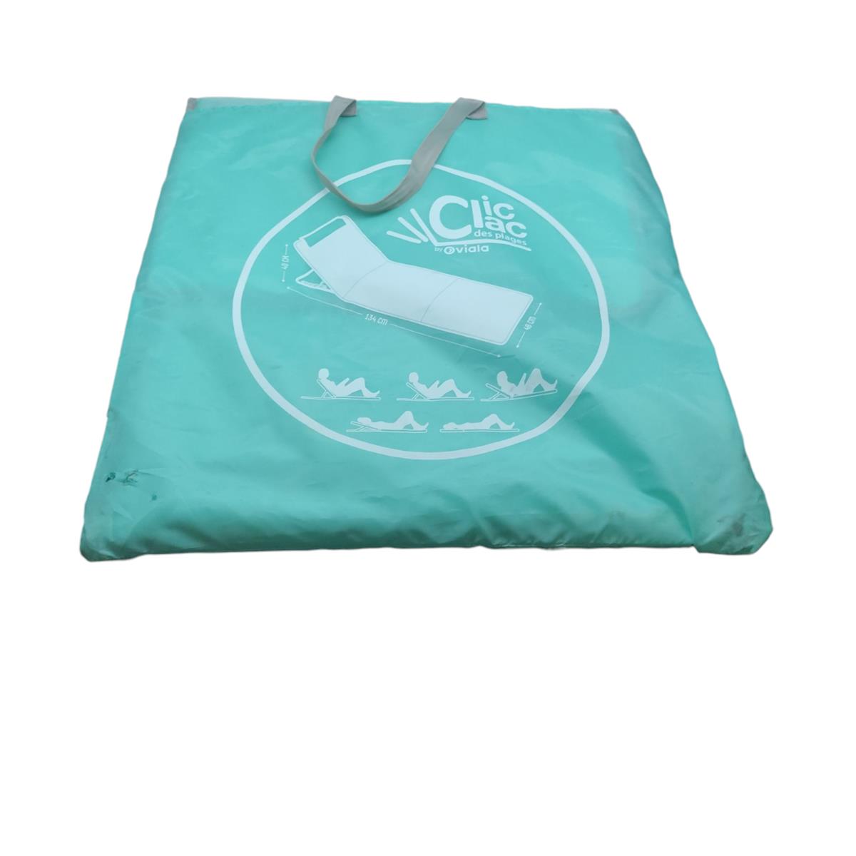 Innov'axe Clic Clac Strandstuhl Klappstuhl Blau 134x48x40 cm