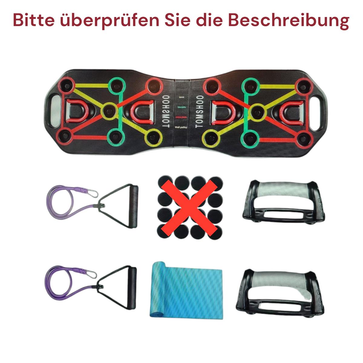 TOMSHOO Push-Up Board 14-in-1 faltbar Trainingsgerät