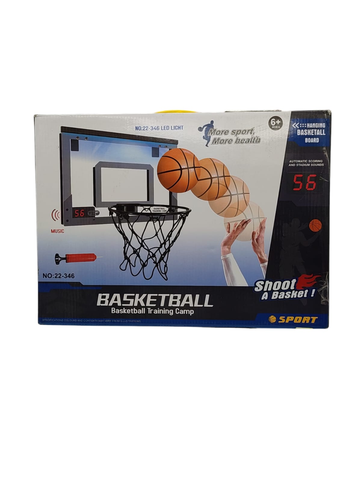 PELLOR Mini Basketball Hoop Countdown Sound Hanging