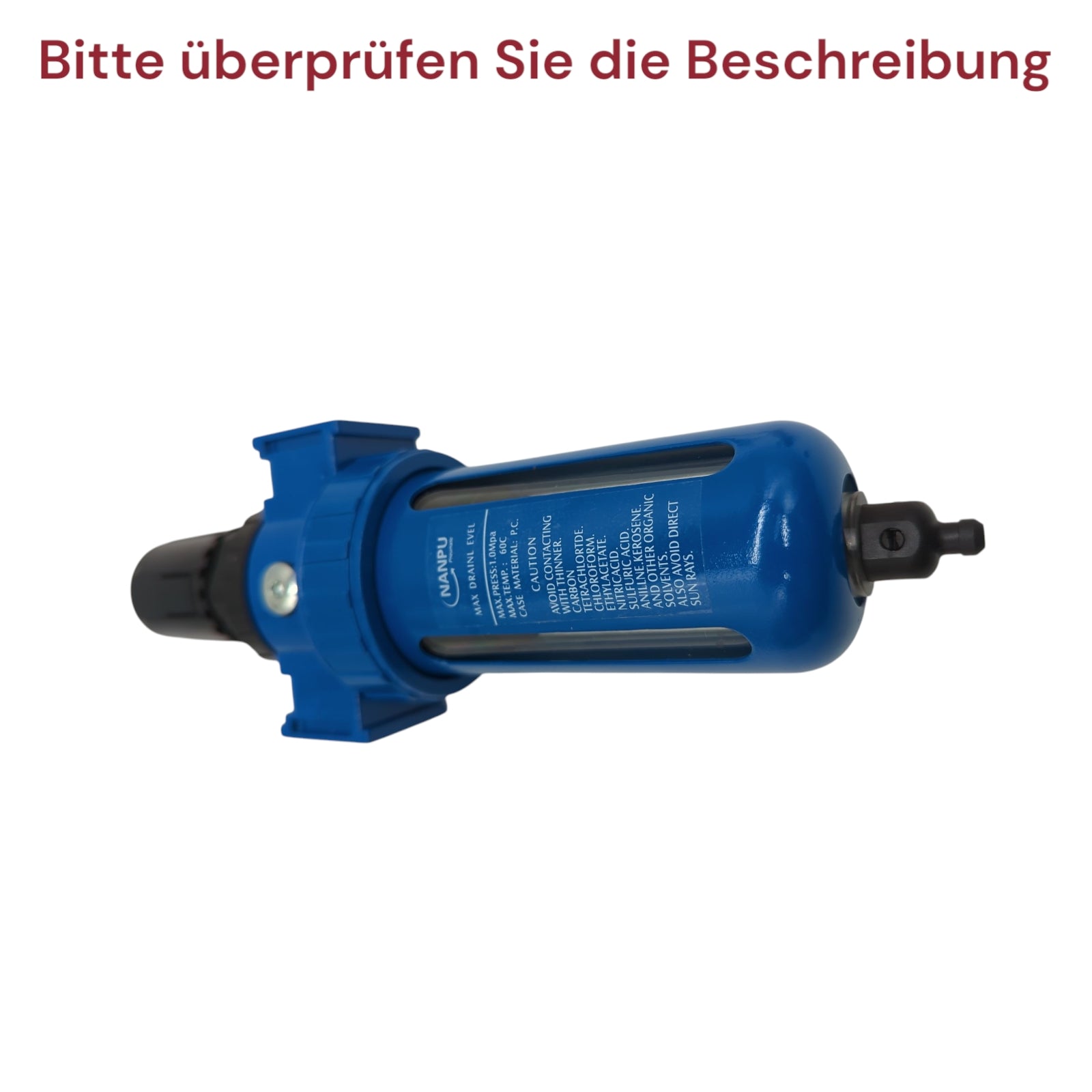 NANPU 1/4 BSP Druckluftfilterregler 5 Mikron 0–10 Bar Manometer