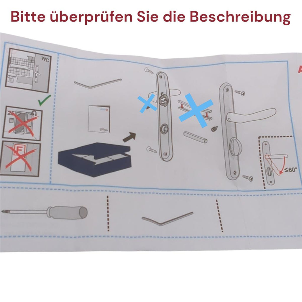 HOPPE ROISSY WC-Türgarnitur auf Schild Drückerset 90 mm Rechts Messing