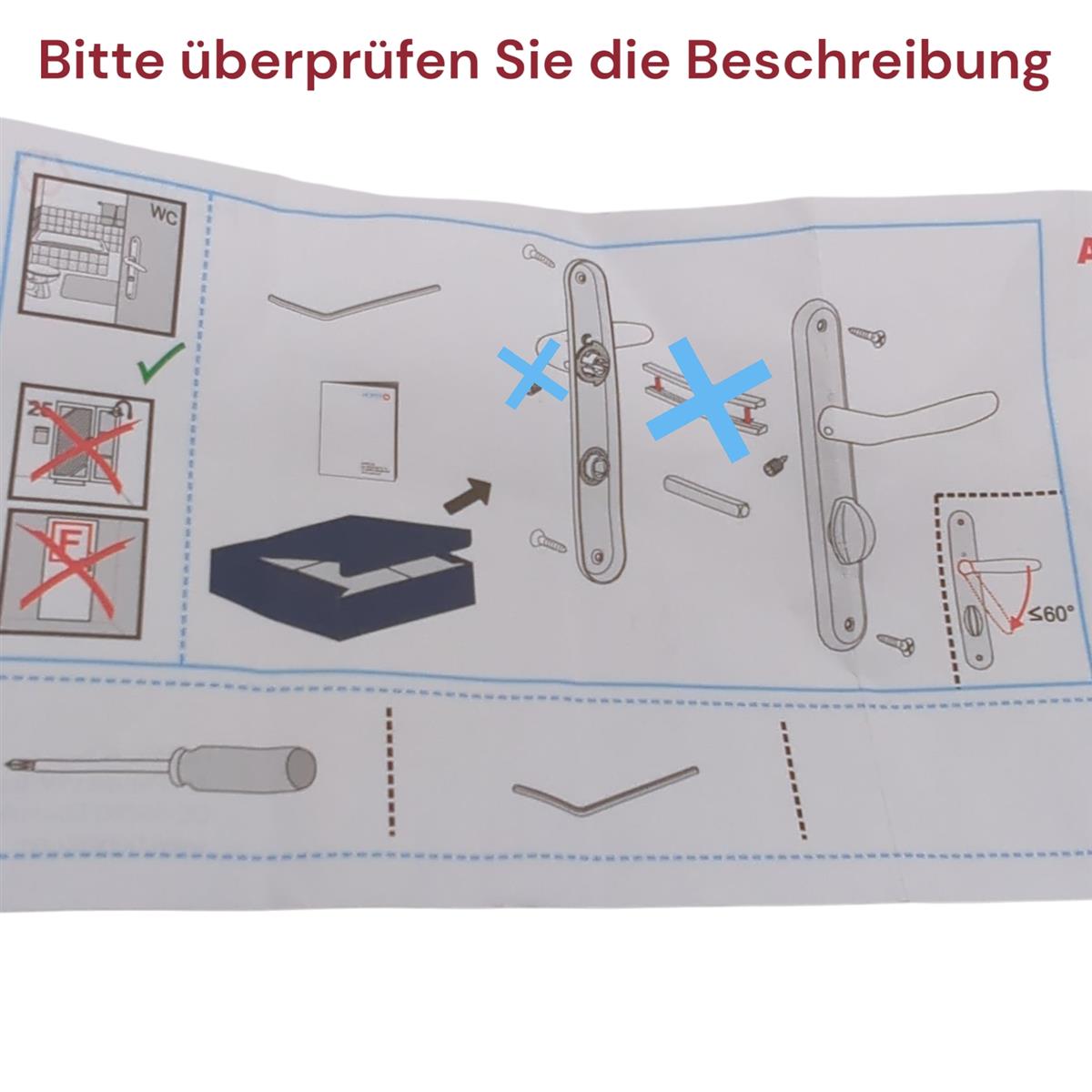 HOPPE ROISSY WC-Türgarnitur auf Schild Drückerset 90 mm Rechts Messing