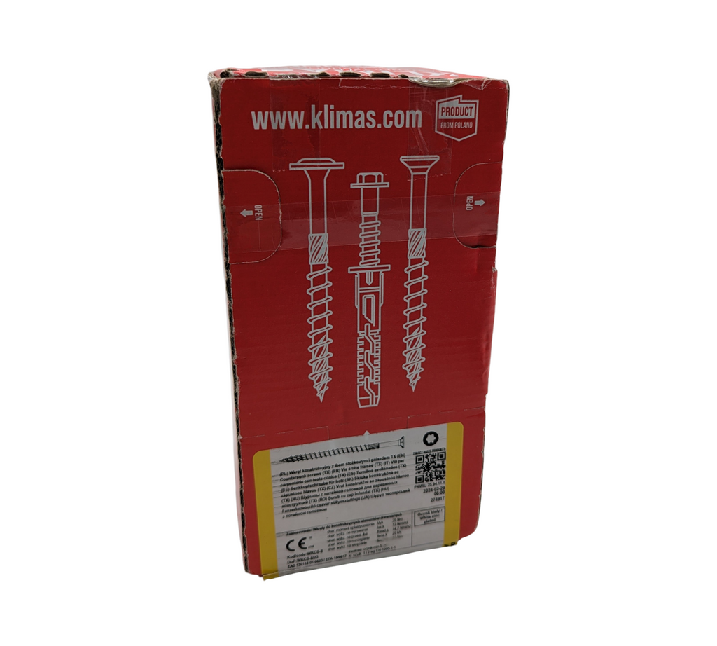 KLIMAS Holzschrauben Torx Set Senkkopf Universalschrauben Weiß Zink
