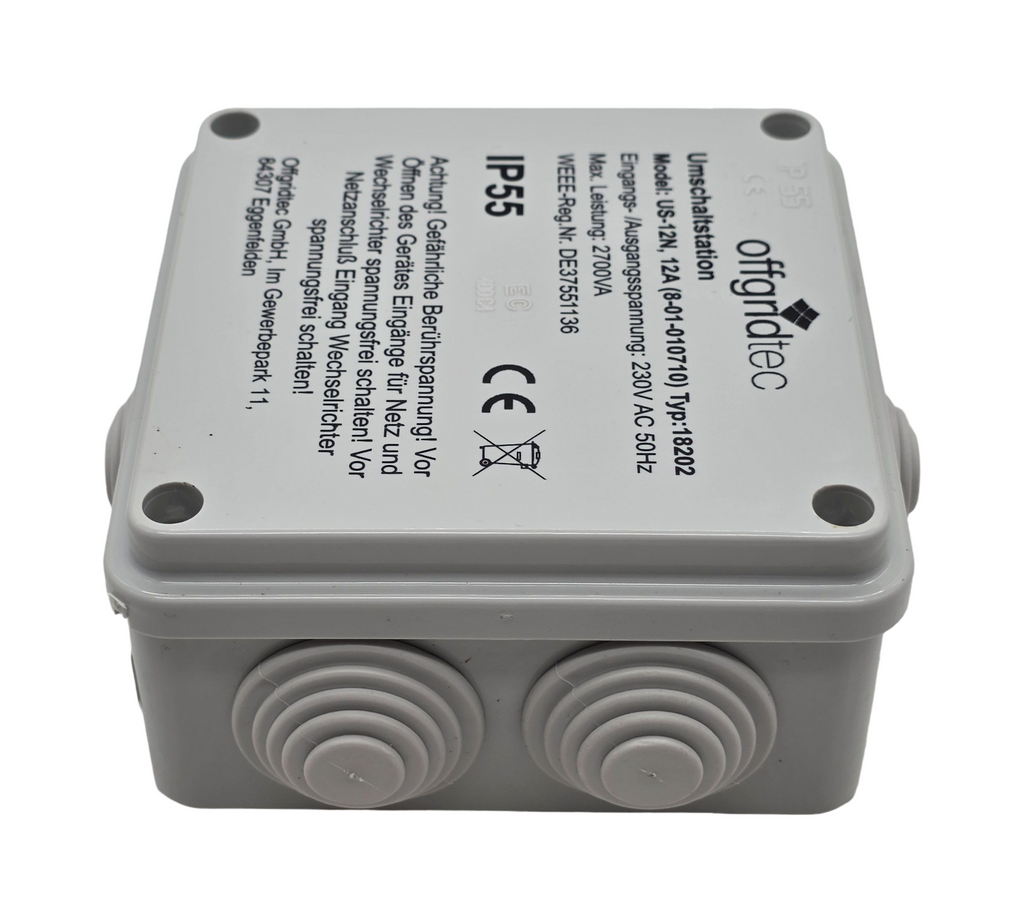 Offgridtec US230/12 Umschaltstation Netzvorrang USV 12A 2700W 230VAC