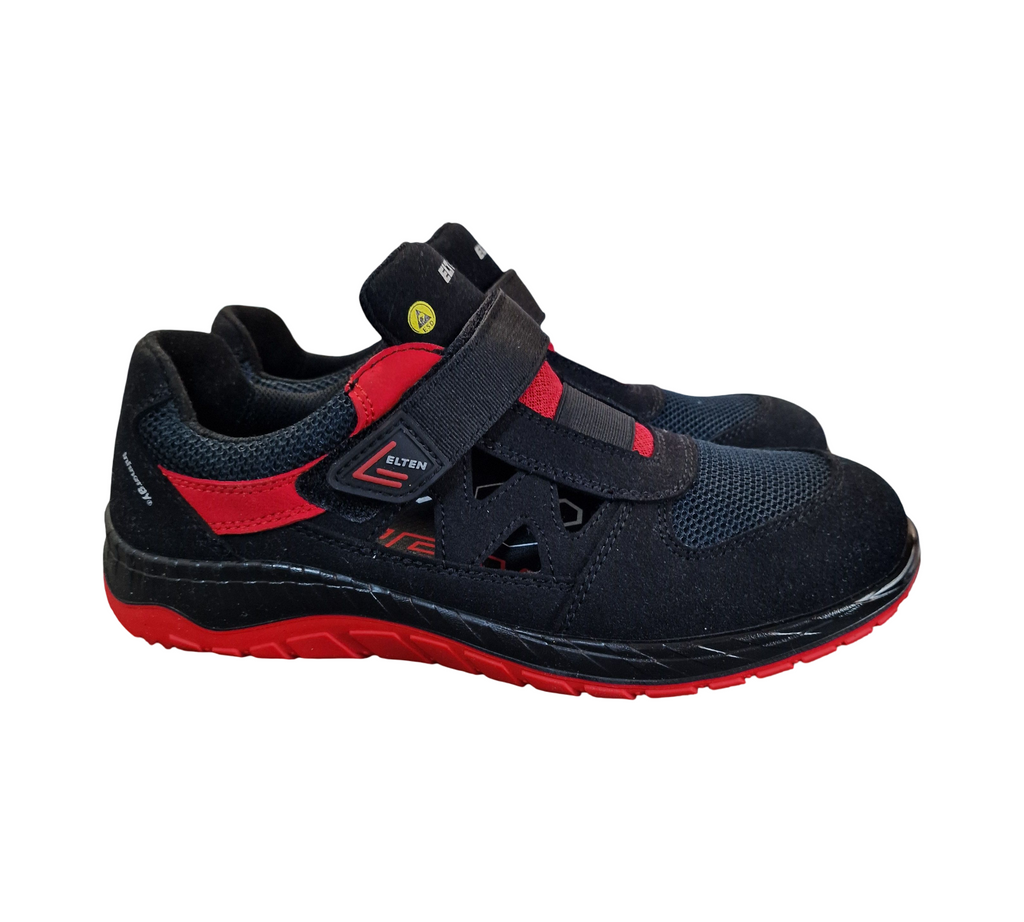 ELTEN Lonny red Easy Sicherheitsschuhe ESD S1PS Stahlkappe Gr. 43 Schwarz-Rot