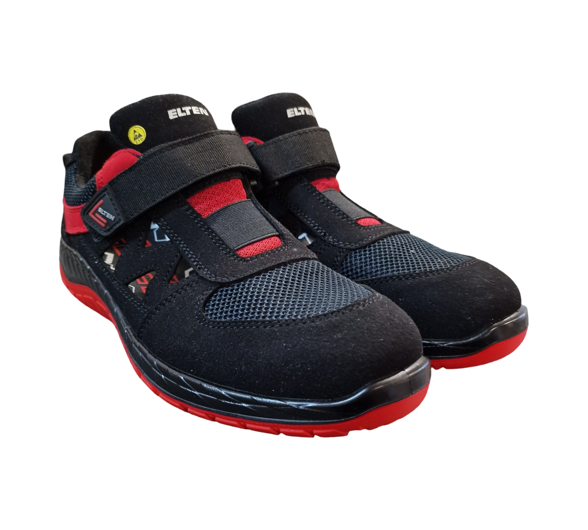 ELTEN Lonny red Easy Sicherheitsschuhe ESD S1PS Stahlkappe Gr. 43 Schwarz-Rot