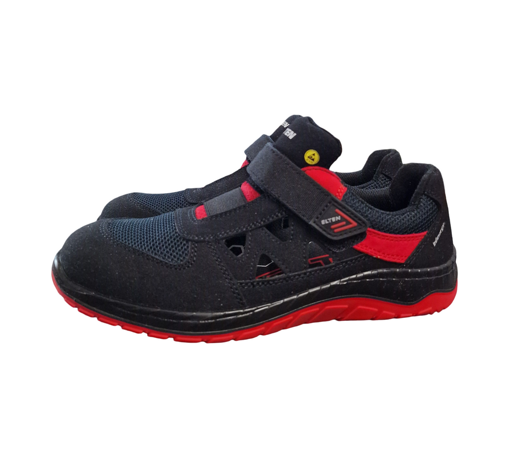 ELTEN Lonny red Easy Sicherheitsschuhe ESD S1PS Stahlkappe Gr. 43 Schwarz-Rot