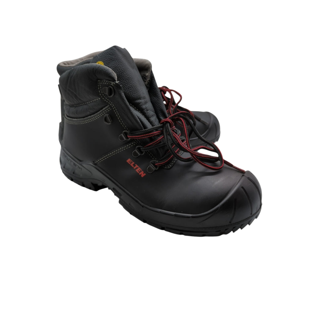 ELTEN Renzo Mid Sicherheitsschuhe ESD S3 Leder Stahlkappe Gr. 44 Schwarz