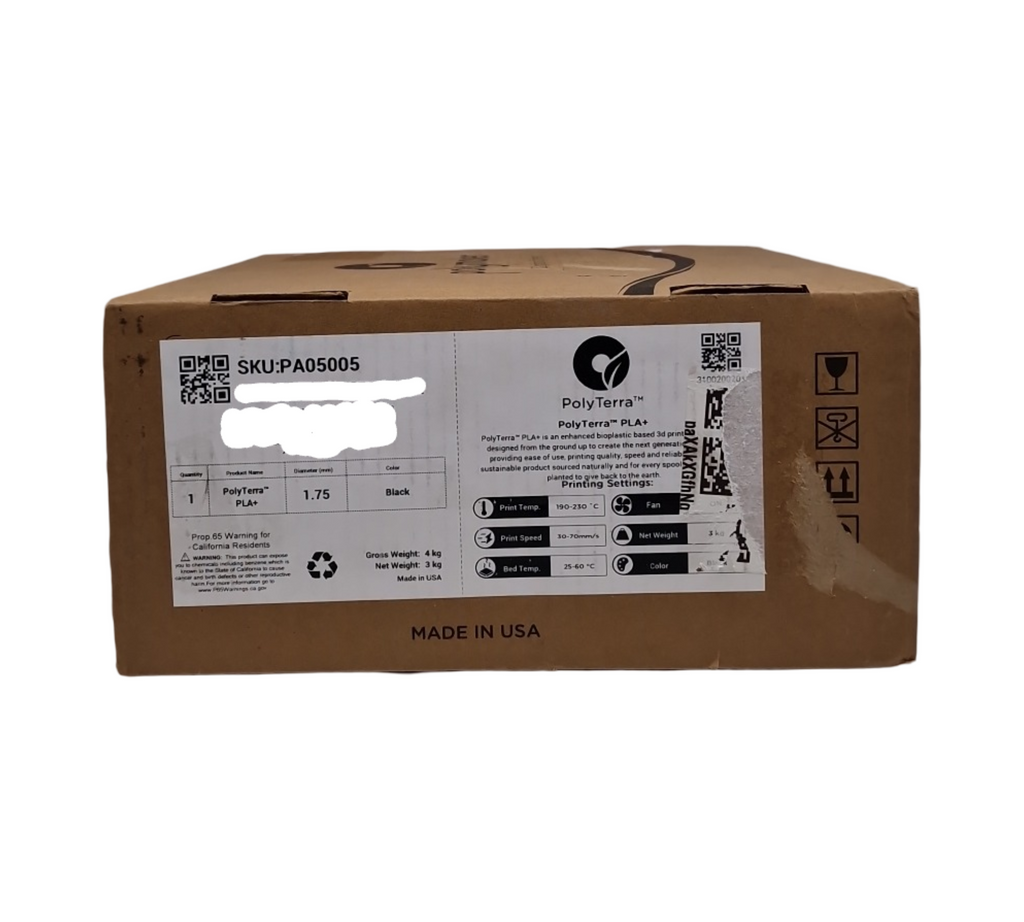 PolyTerra PLA Plus 3D Drucker Filament Schwarz 1.75mm 3kg
