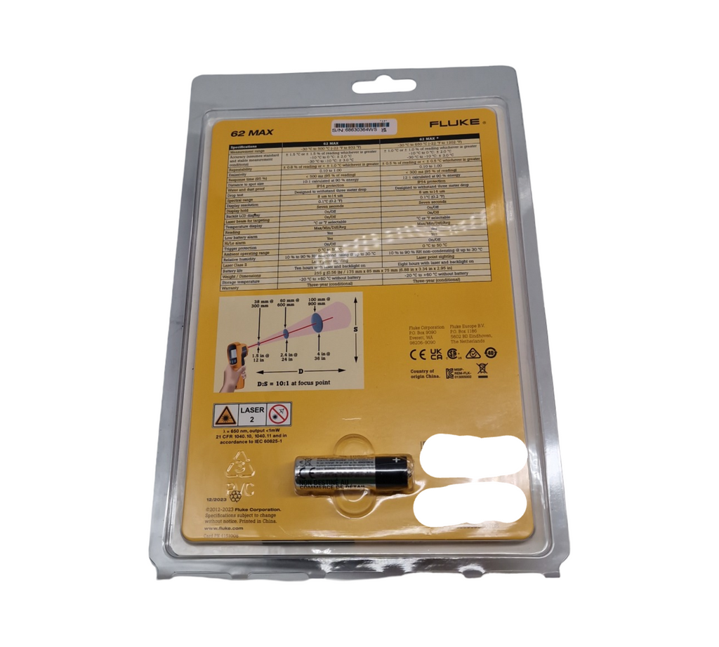 Fluke 62 Max Infrarot-Laser-Thermometer Handgerät Temperaturmessung