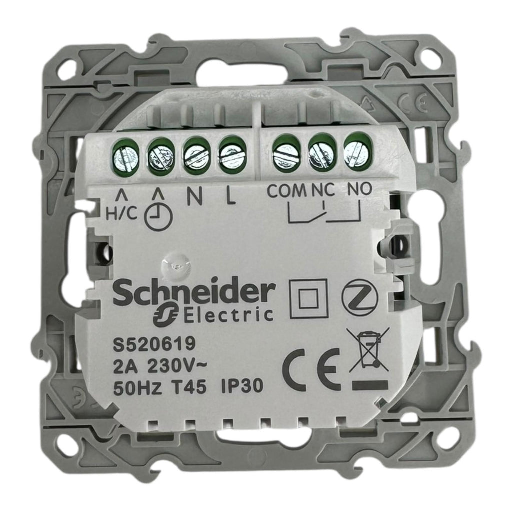 Schneider Electric Wiser Odace Vernetzter Thermostat mit Kabel 2A Weiß S520619