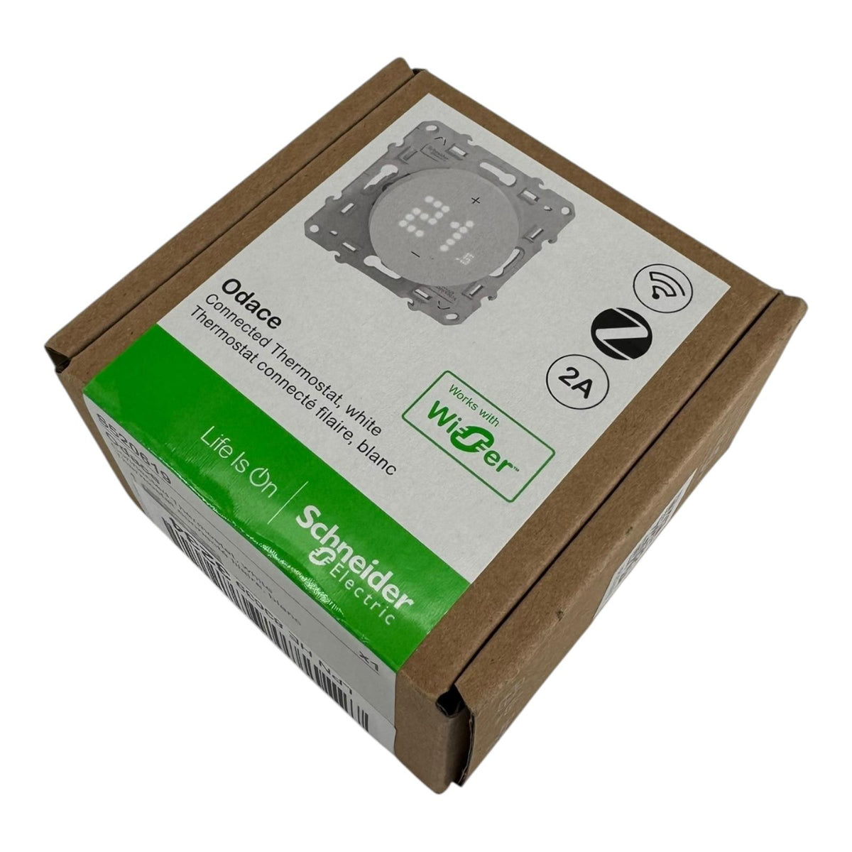 Schneider Electric Wiser Odace Vernetzter Thermostat mit Kabel 2A Weiß S520619