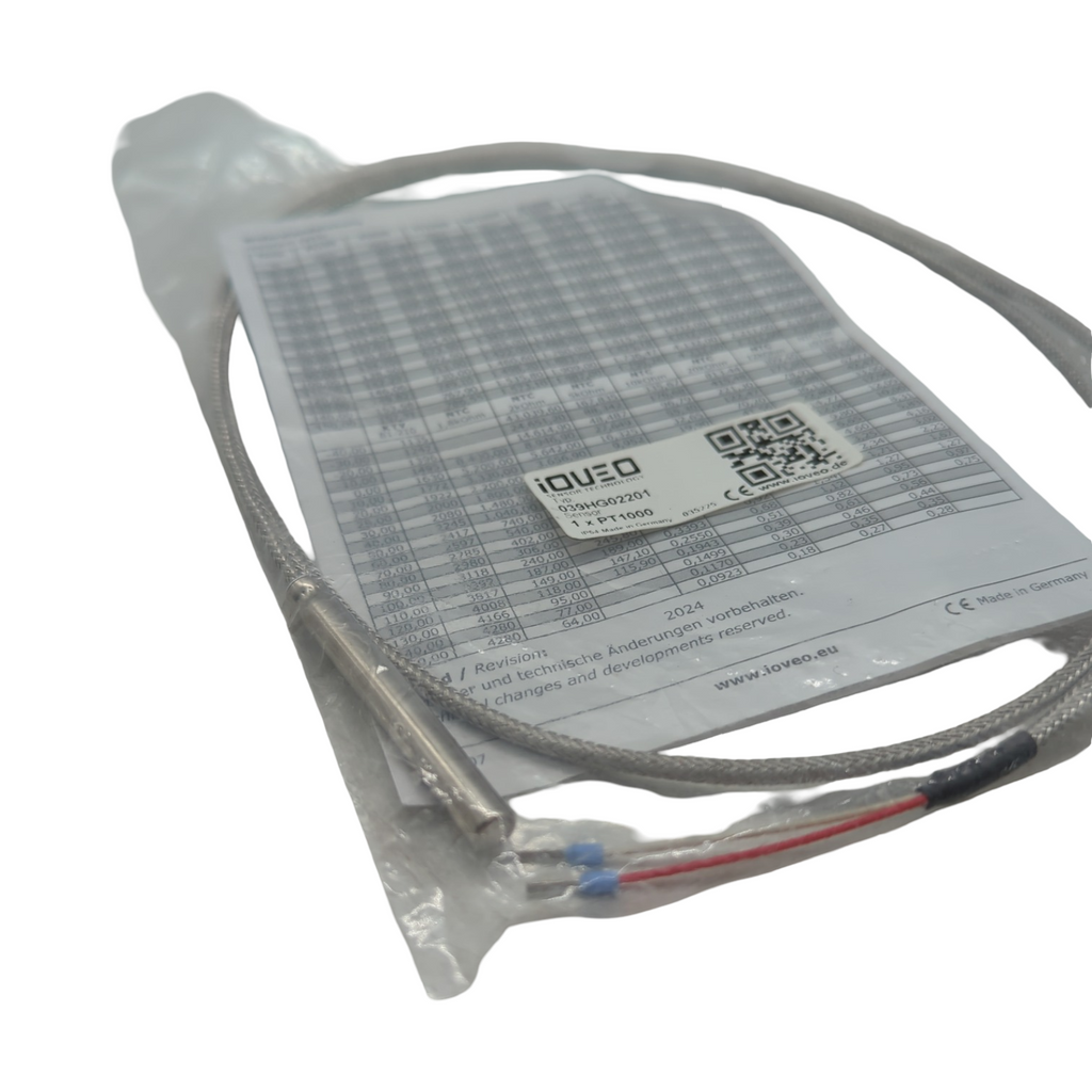 iOVEO 039HG02201 Rauchgasfühler Temperaturfühler Kollektorfühler bis 400°C mit GLS-Anschlussleitung PT1000 Sensor