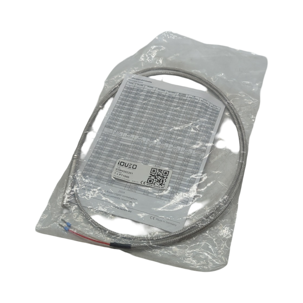 iOVEO 039HG02201 Rauchgasfühler Temperaturfühler Kollektorfühler bis 400°C mit GLS-Anschlussleitung PT1000 Sensor