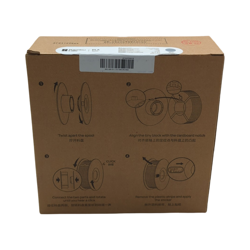 Bambu Lab PLA 3D-Drucker-Filament 1,75 mm maßgenau schnelles Drucken RFID kein Verziehen