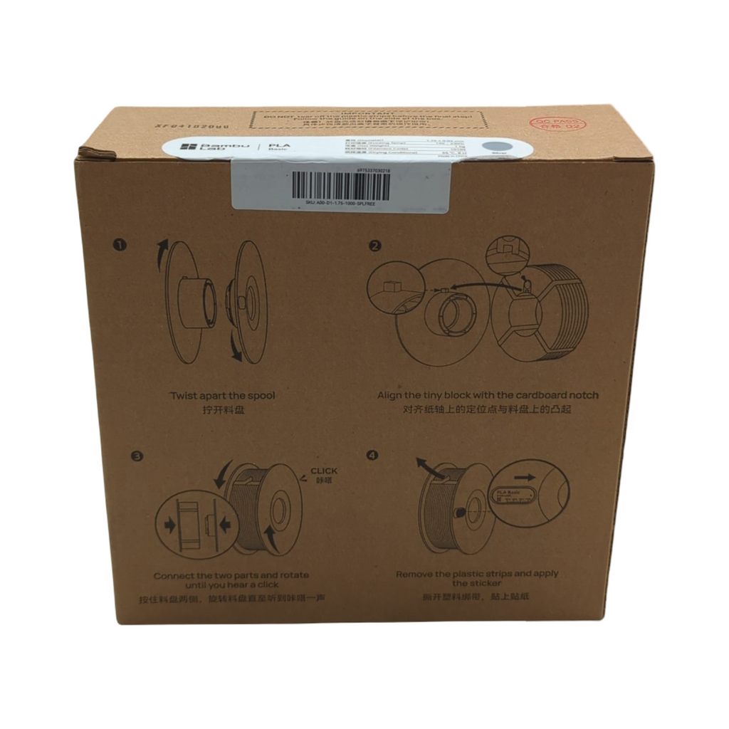 Bambu Lab PLA 3D-Drucker-Filament 1,75 mm maßgenau schnelles Drucken RFID kein Verziehen